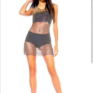 SOLD 🎉 Akira your daily dose rhinestone mesh dress NWT